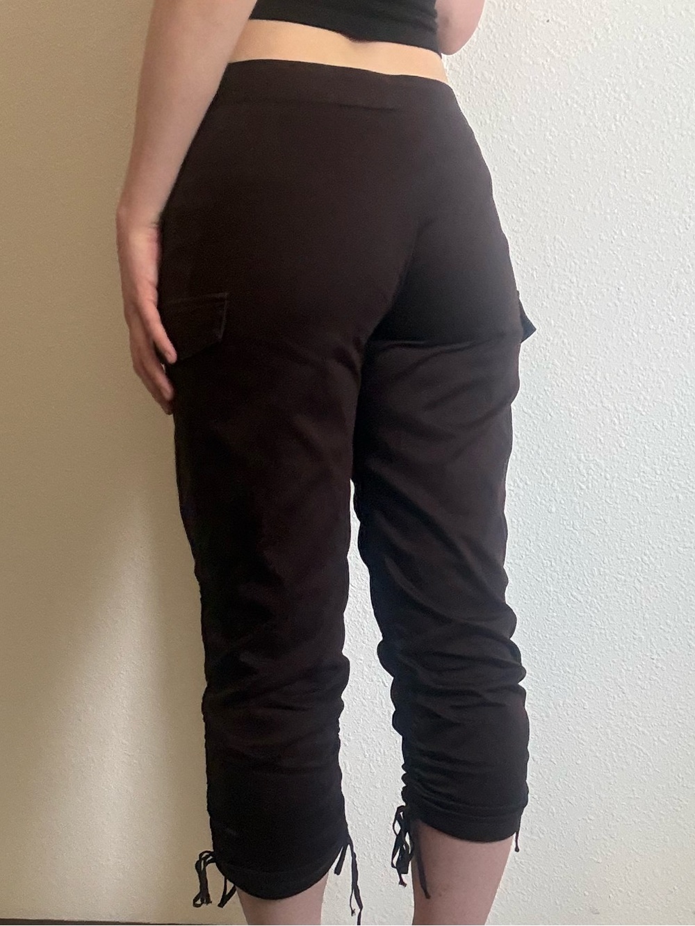 Vintage Silvergate Cinch Hem Fitted Capris Y2K Coquette Euro Summer - Picture 4 of 9